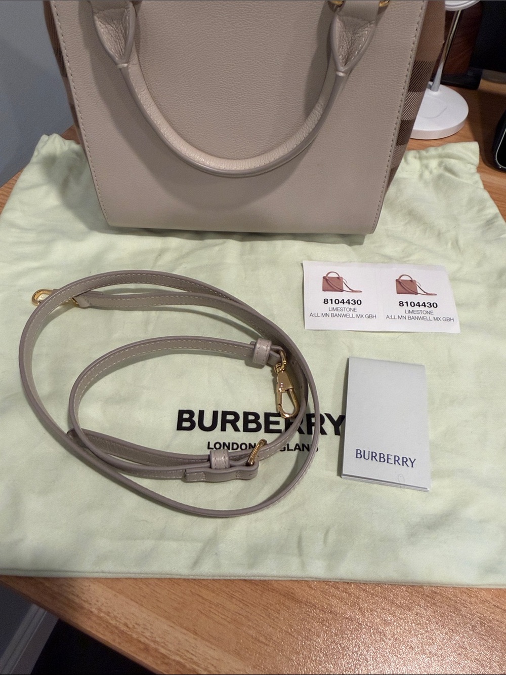 Burberry Banwell Mini Tote Bag - Limestone - Picture 12 of 13